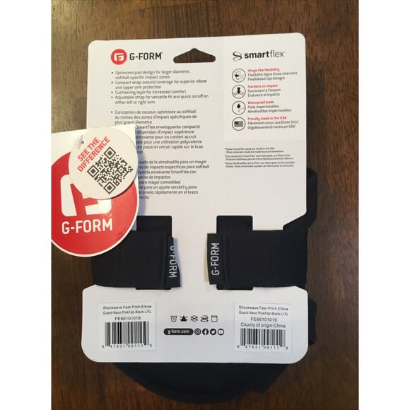 G-Form Shockwave Softball Elbow Guard Limited Edition Neon Pink L/XL New - Picture 2 of 2